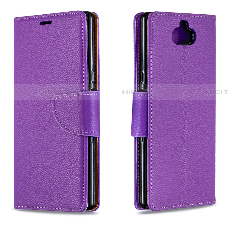 Funda de Cuero Cartera con Soporte Carcasa L02 para Sony Xperia XA3 Morado