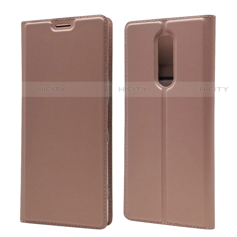 Funda de Cuero Cartera con Soporte Carcasa L02 para Sony Xperia XZ4 Oro Rosa