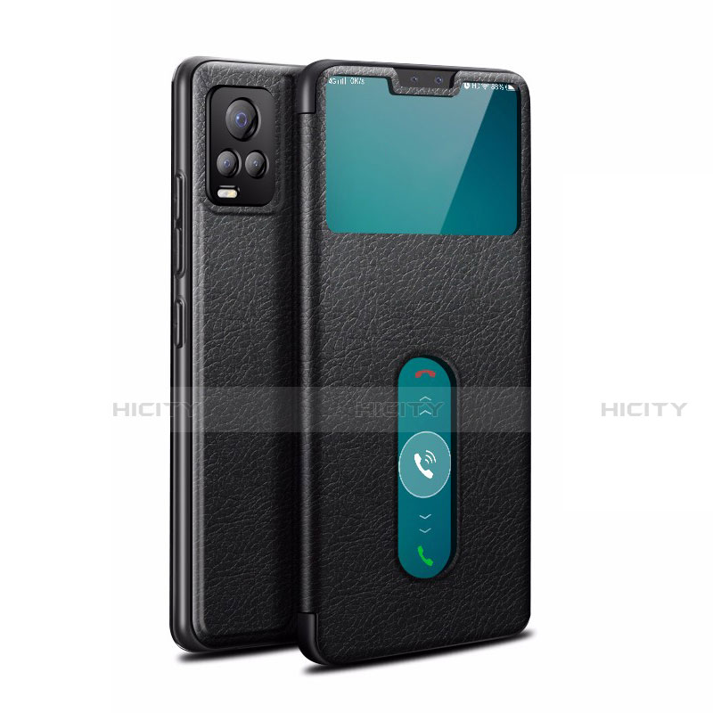 Funda de Cuero Cartera con Soporte Carcasa L02 para Vivo V20 Pro 5G Negro