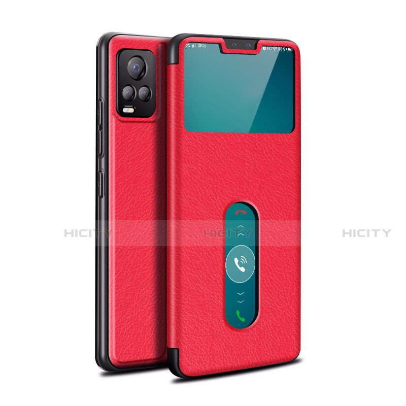 Funda de Cuero Cartera con Soporte Carcasa L02 para Vivo V20 Pro 5G Rojo