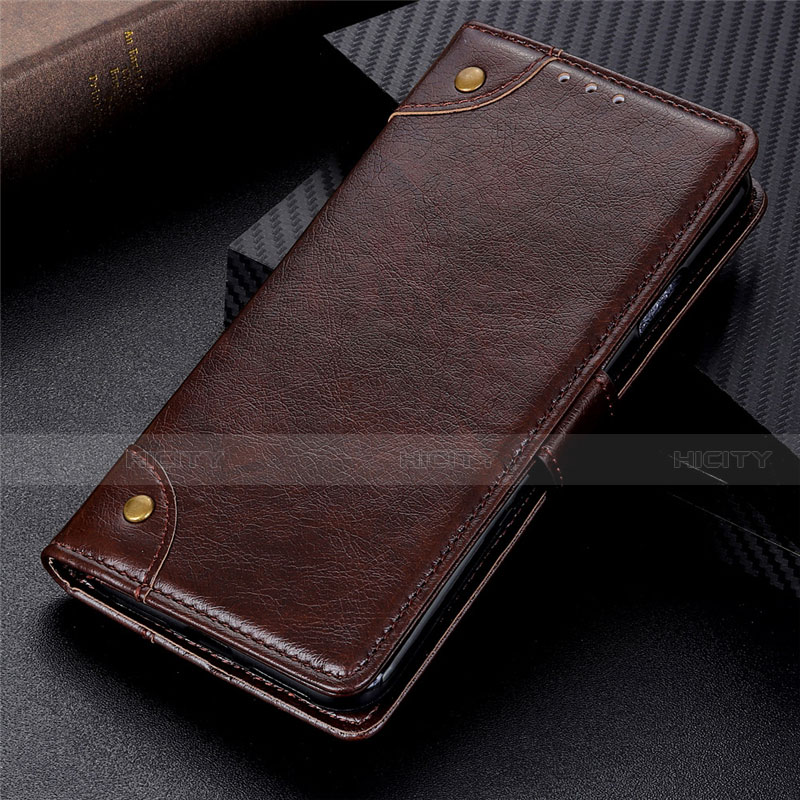 Funda de Cuero Cartera con Soporte Carcasa L02 para Vivo Y20i India Marron