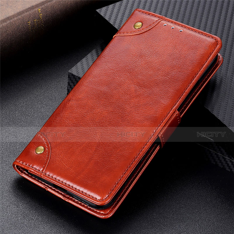 Funda de Cuero Cartera con Soporte Carcasa L02 para Vivo Y20i India Marron Claro