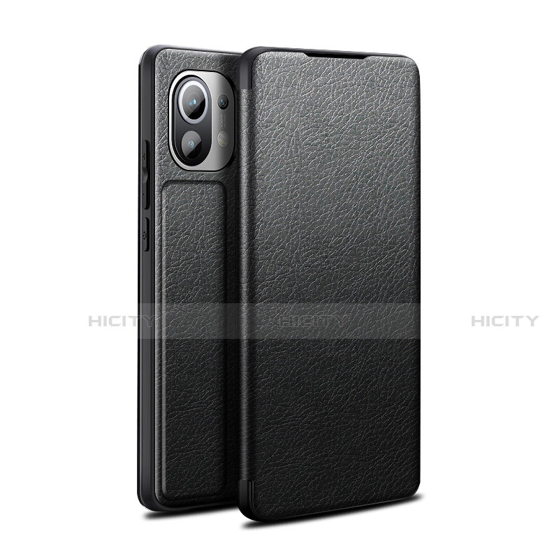 Funda de Cuero Cartera con Soporte Carcasa L02 para Xiaomi Mi 11 5G Negro