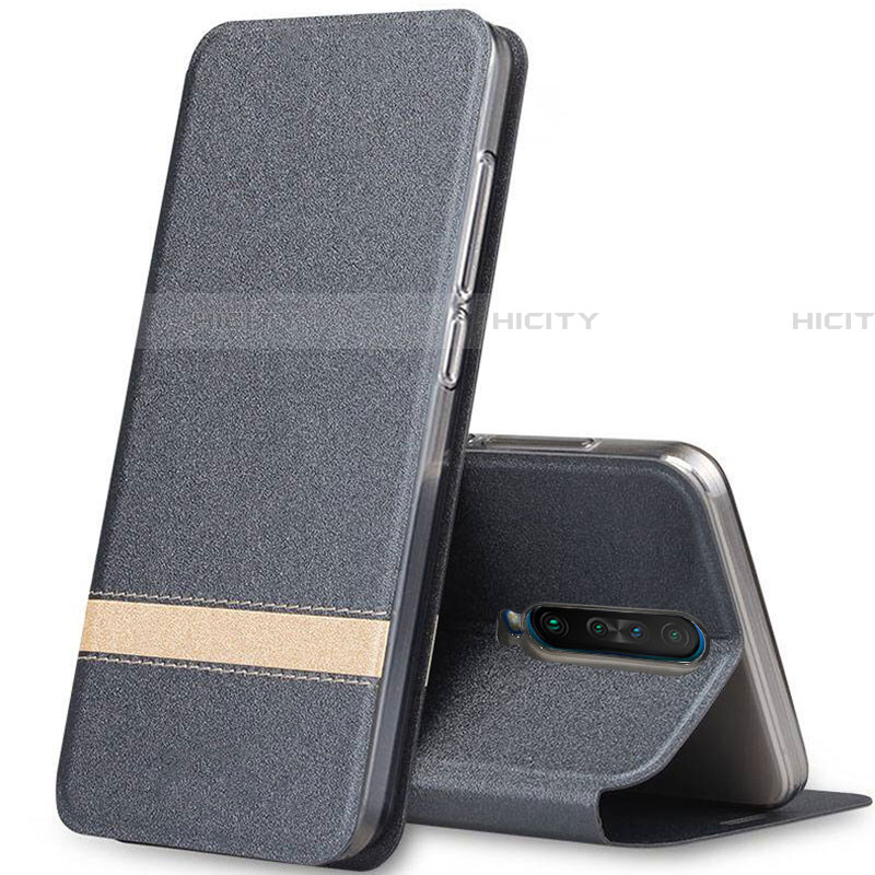 Funda de Cuero Cartera con Soporte Carcasa L02 para Xiaomi Poco X2 Gris