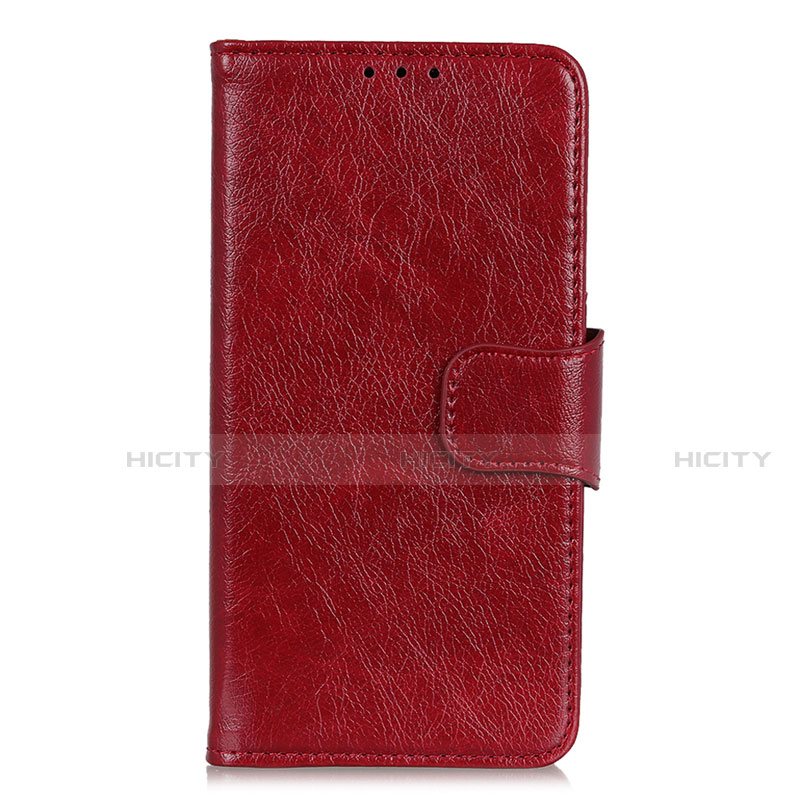 Funda de Cuero Cartera con Soporte Carcasa L02 para Xiaomi Redmi 9 Rojo