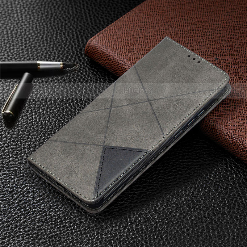 Funda de Cuero Cartera con Soporte Carcasa L02 para Xiaomi Redmi 9C Gris