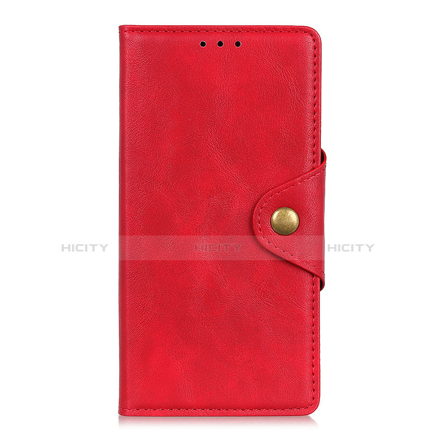 Funda de Cuero Cartera con Soporte Carcasa L02 para Xiaomi Redmi Note 9 Pro Rojo