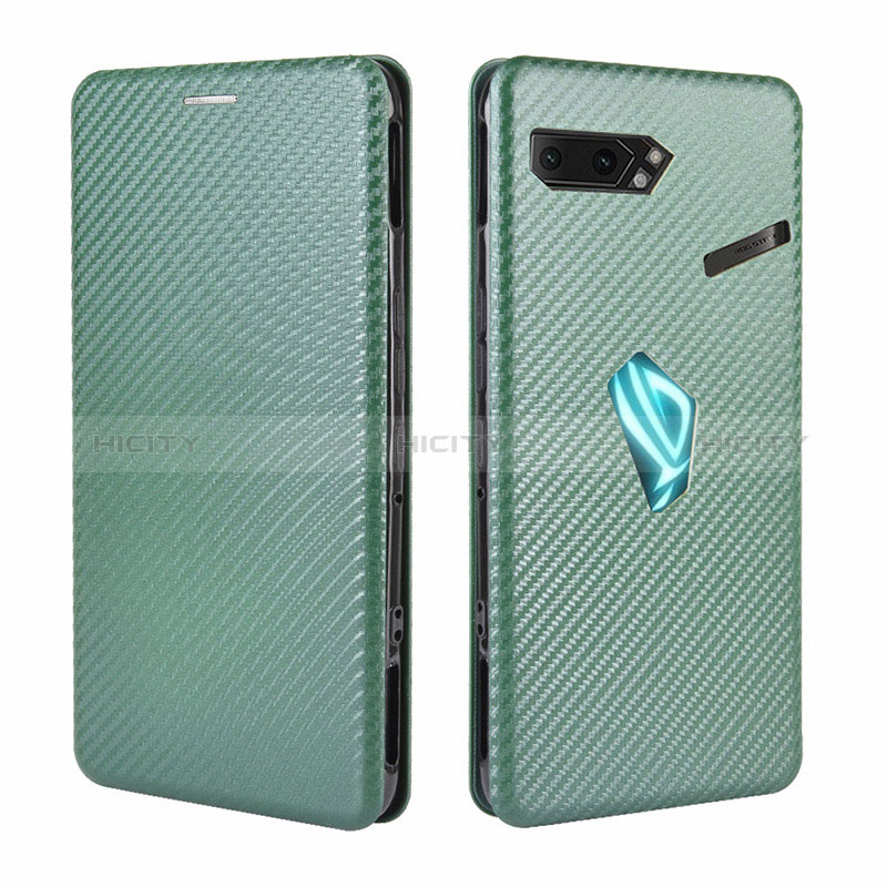 Funda de Cuero Cartera con Soporte Carcasa L02Z para Asus ROG Phone II ZS660KL Verde