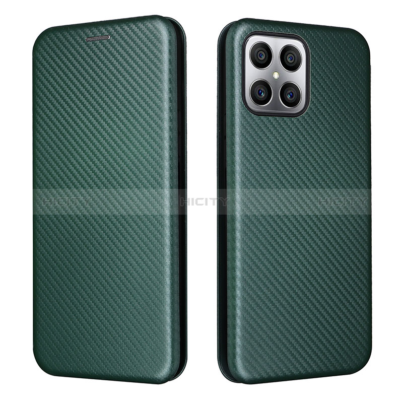 Funda de Cuero Cartera con Soporte Carcasa L02Z para Huawei Honor X8 4G Verde