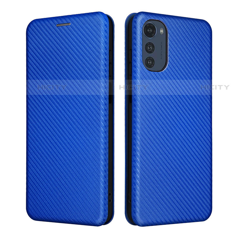 Funda de Cuero Cartera con Soporte Carcasa L02Z para Motorola Moto E32 Azul