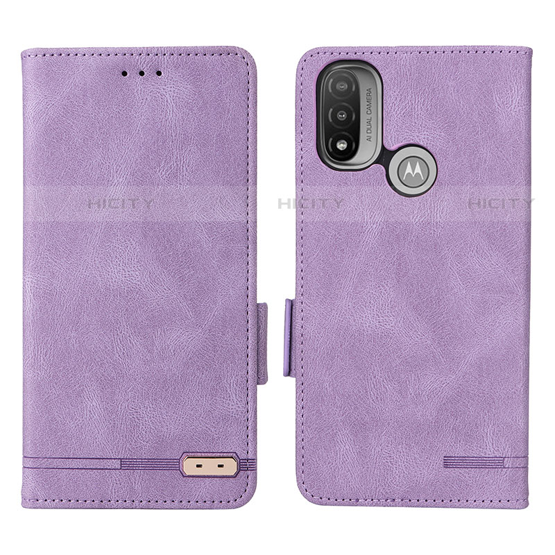 Funda de Cuero Cartera con Soporte Carcasa L02Z para Motorola Moto E40 Morado