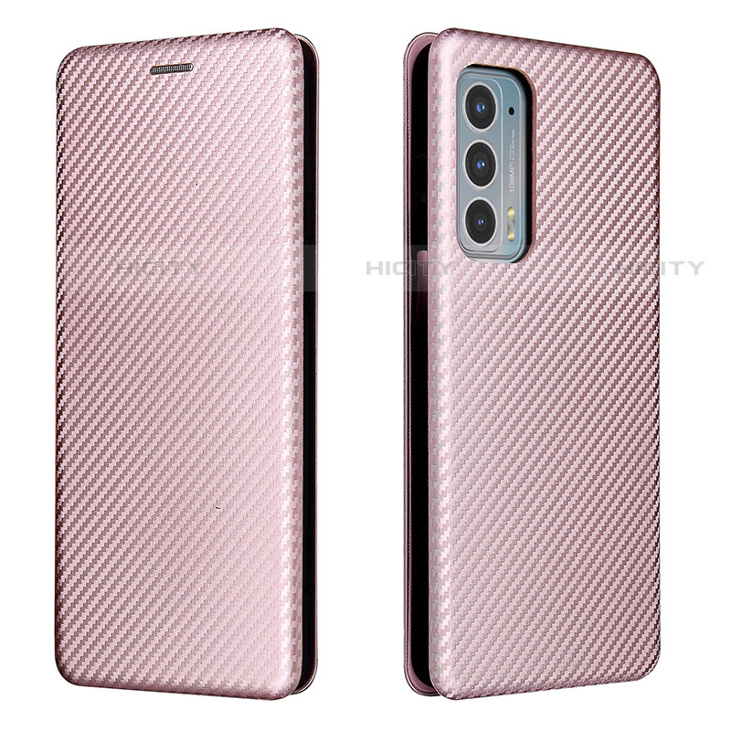 Funda de Cuero Cartera con Soporte Carcasa L02Z para Motorola Moto Edge 20 5G Oro Rosa