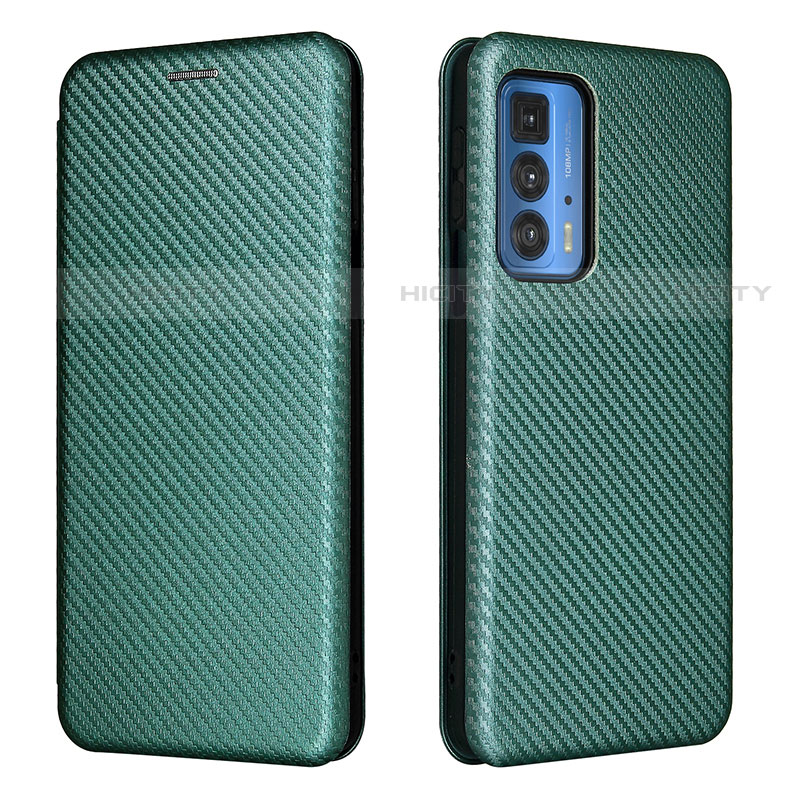 Funda de Cuero Cartera con Soporte Carcasa L02Z para Motorola Moto Edge 20 Pro 5G Verde