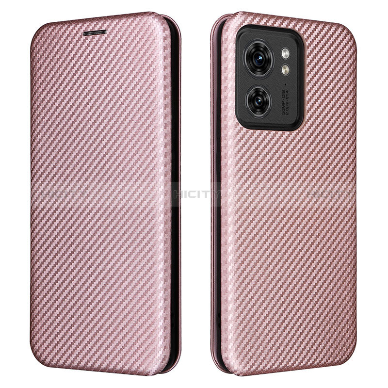 Funda de Cuero Cartera con Soporte Carcasa L02Z para Motorola Moto Edge 40 5G Oro Rosa