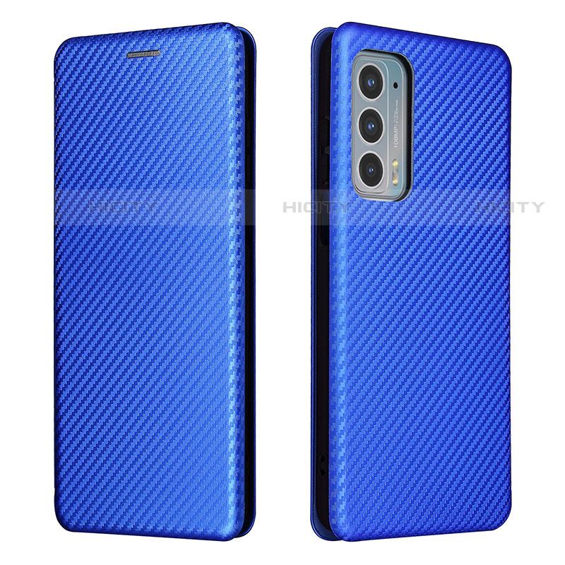 Funda de Cuero Cartera con Soporte Carcasa L02Z para Motorola Moto Edge Lite 5G Azul