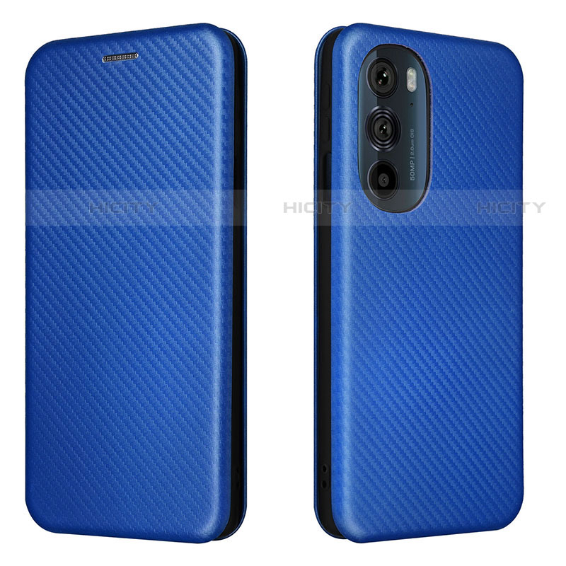 Funda de Cuero Cartera con Soporte Carcasa L02Z para Motorola Moto Edge Plus (2022) 5G Azul