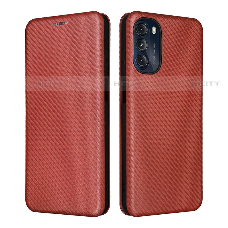 Funda de Cuero Cartera con Soporte Carcasa L02Z para Motorola Moto G 5G (2022) Marron