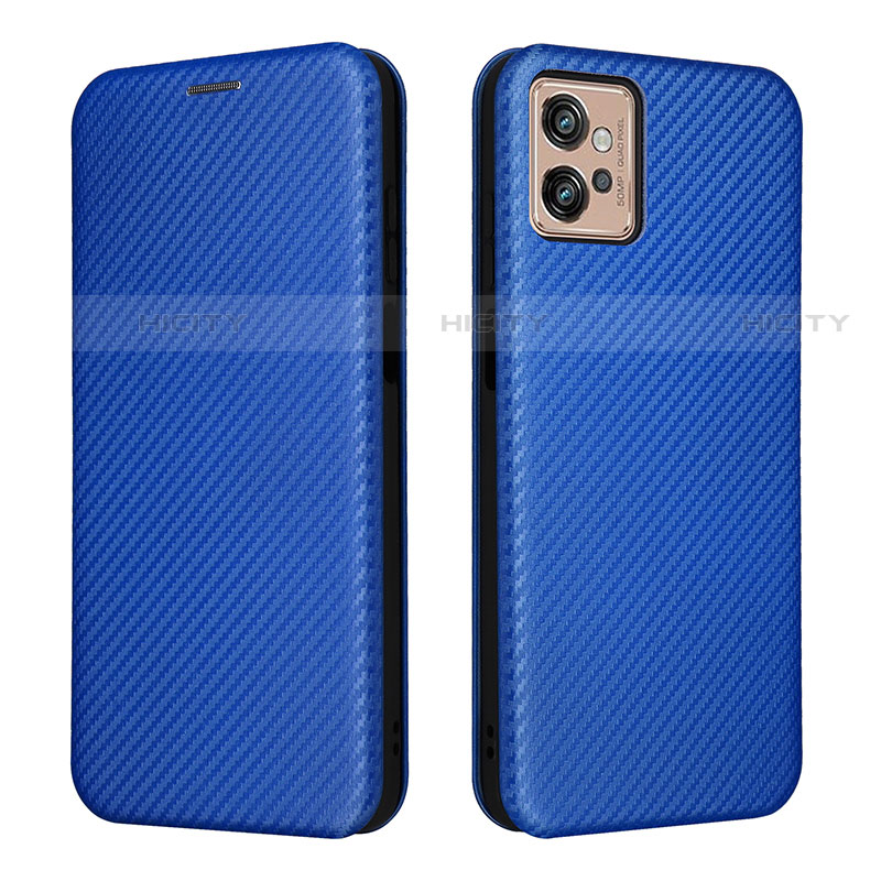 Funda de Cuero Cartera con Soporte Carcasa L02Z para Motorola Moto G32 Azul