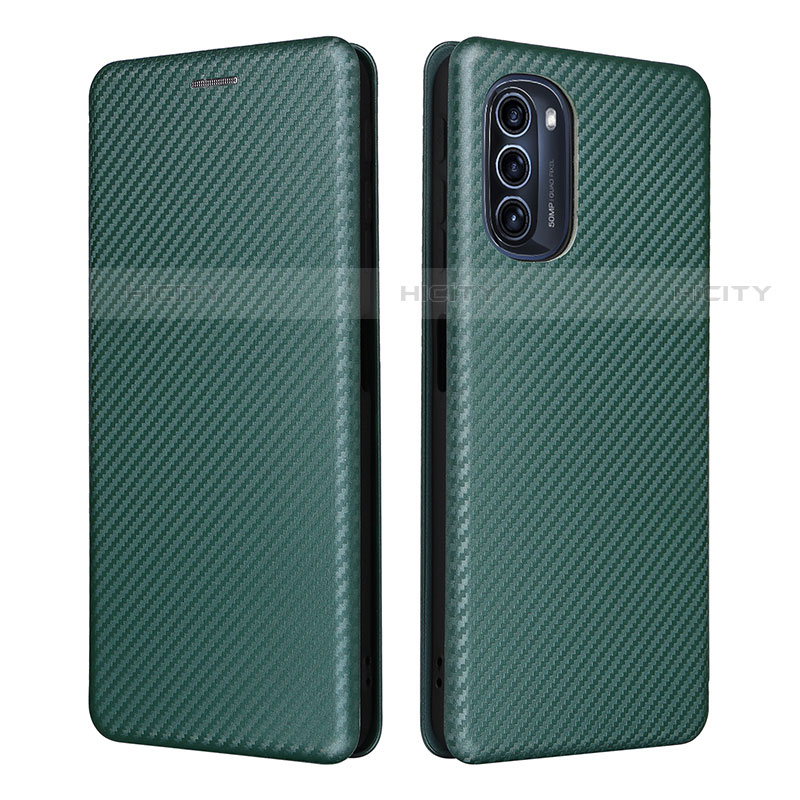 Funda de Cuero Cartera con Soporte Carcasa L02Z para Motorola Moto G52j 5G Verde