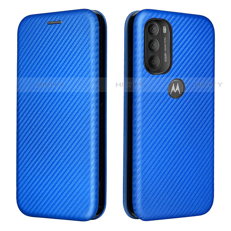 Funda de Cuero Cartera con Soporte Carcasa L02Z para Motorola Moto G71 5G Azul