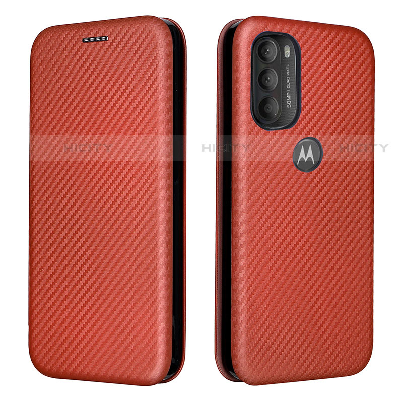 Funda de Cuero Cartera con Soporte Carcasa L02Z para Motorola Moto G71 5G Marron