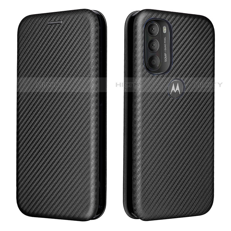 Funda de Cuero Cartera con Soporte Carcasa L02Z para Motorola Moto G71 5G Negro