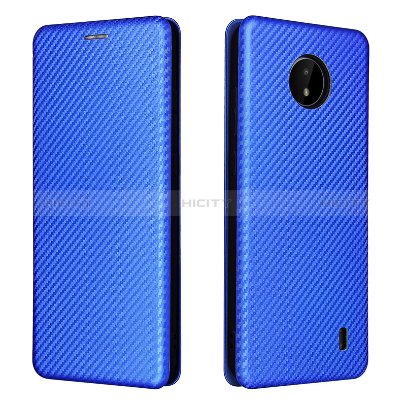 Funda de Cuero Cartera con Soporte Carcasa L02Z para Nokia C10 Azul