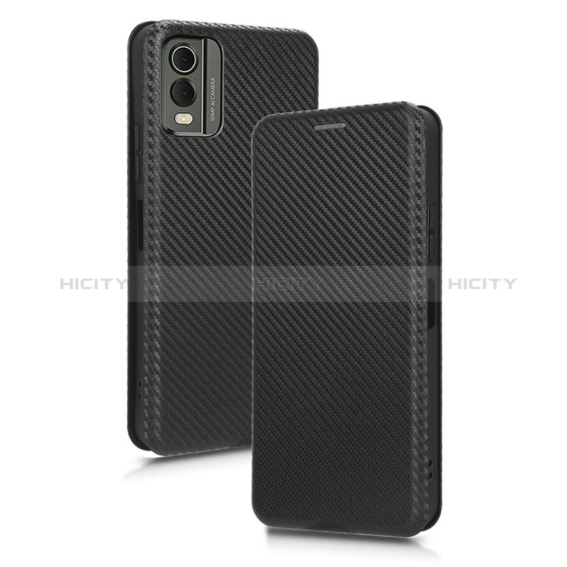 Funda de Cuero Cartera con Soporte Carcasa L02Z para Nokia C210 Negro