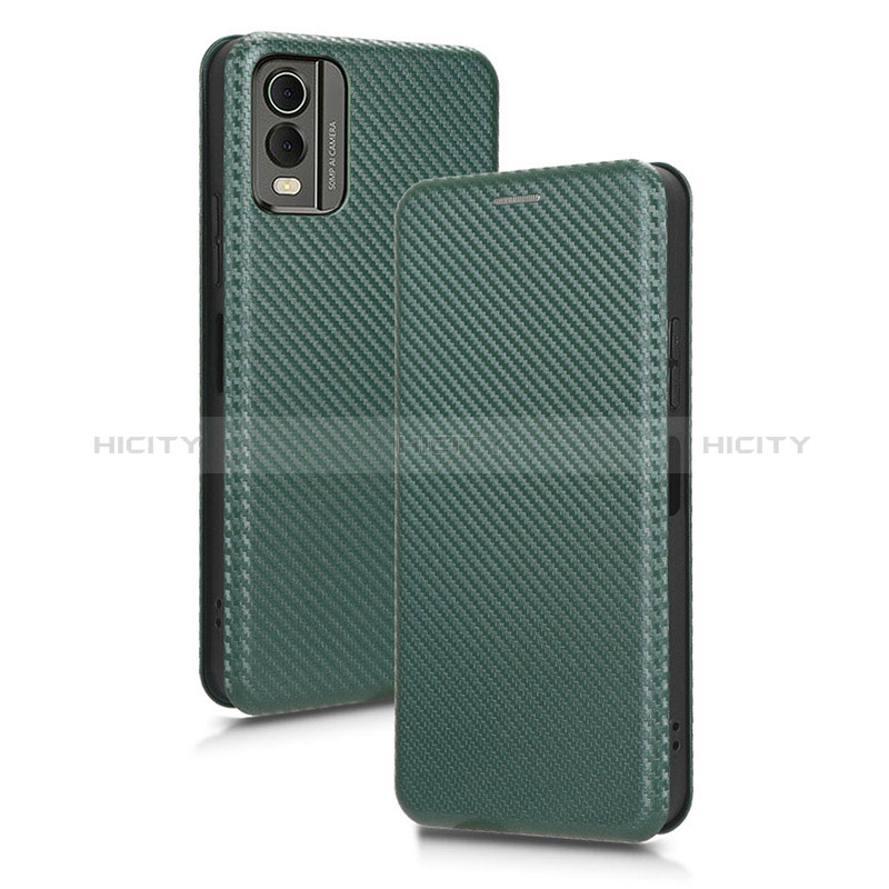 Funda de Cuero Cartera con Soporte Carcasa L02Z para Nokia C210 Verde