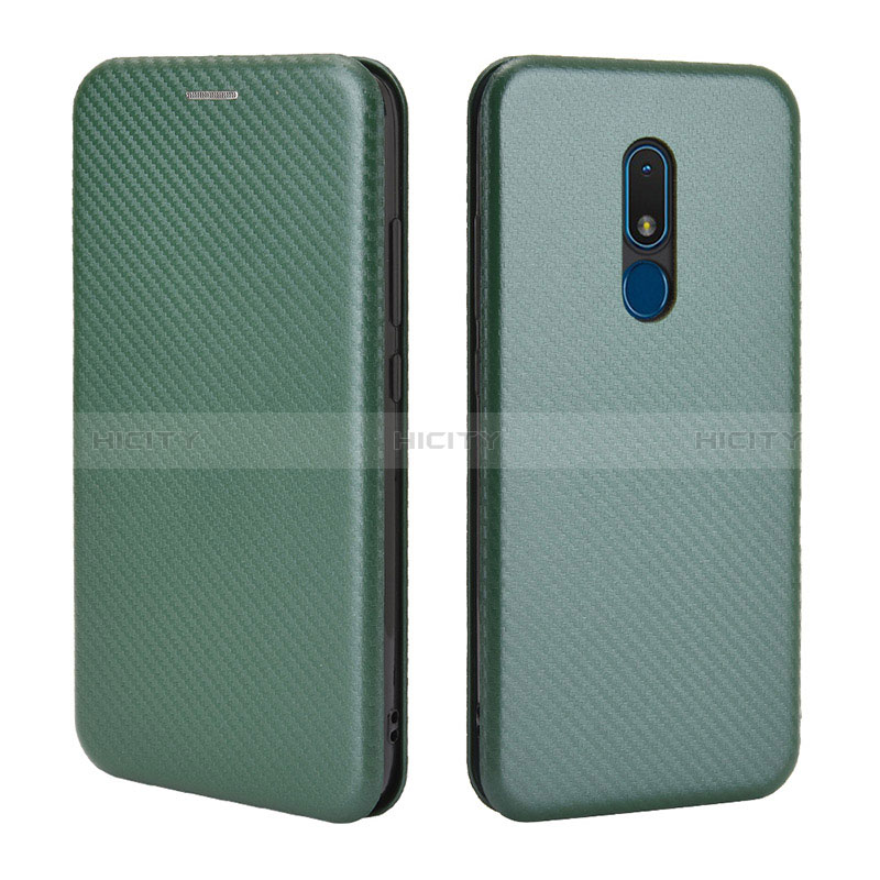 Funda de Cuero Cartera con Soporte Carcasa L02Z para Nokia C3 Verde