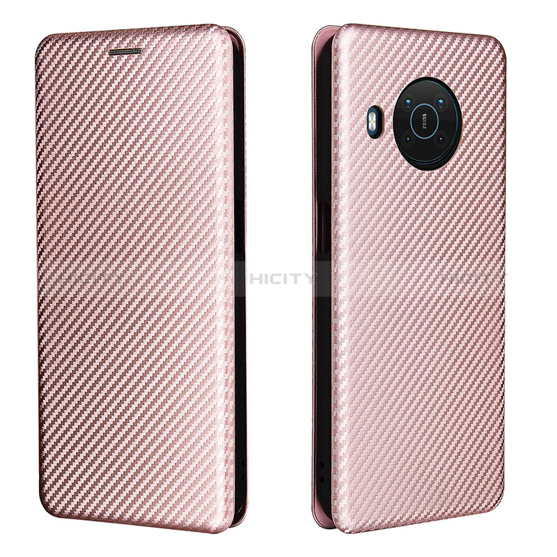 Funda de Cuero Cartera con Soporte Carcasa L02Z para Nokia X10 Oro Rosa