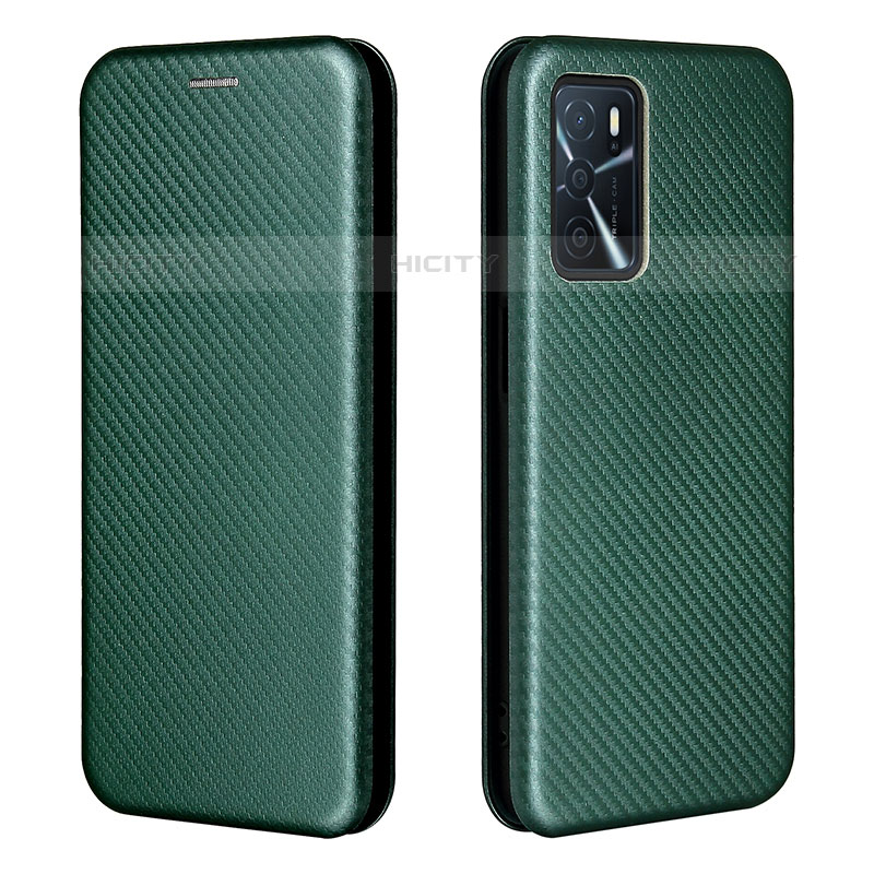 Funda de Cuero Cartera con Soporte Carcasa L02Z para Oppo A16s Verde