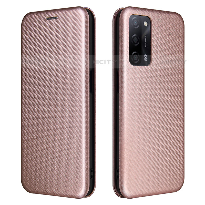 Funda de Cuero Cartera con Soporte Carcasa L02Z para Oppo A53s 5G Oro Rosa