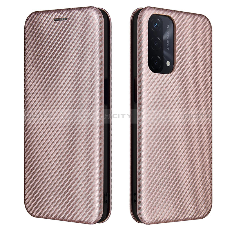 Funda de Cuero Cartera con Soporte Carcasa L02Z para Oppo A54 5G Oro Rosa