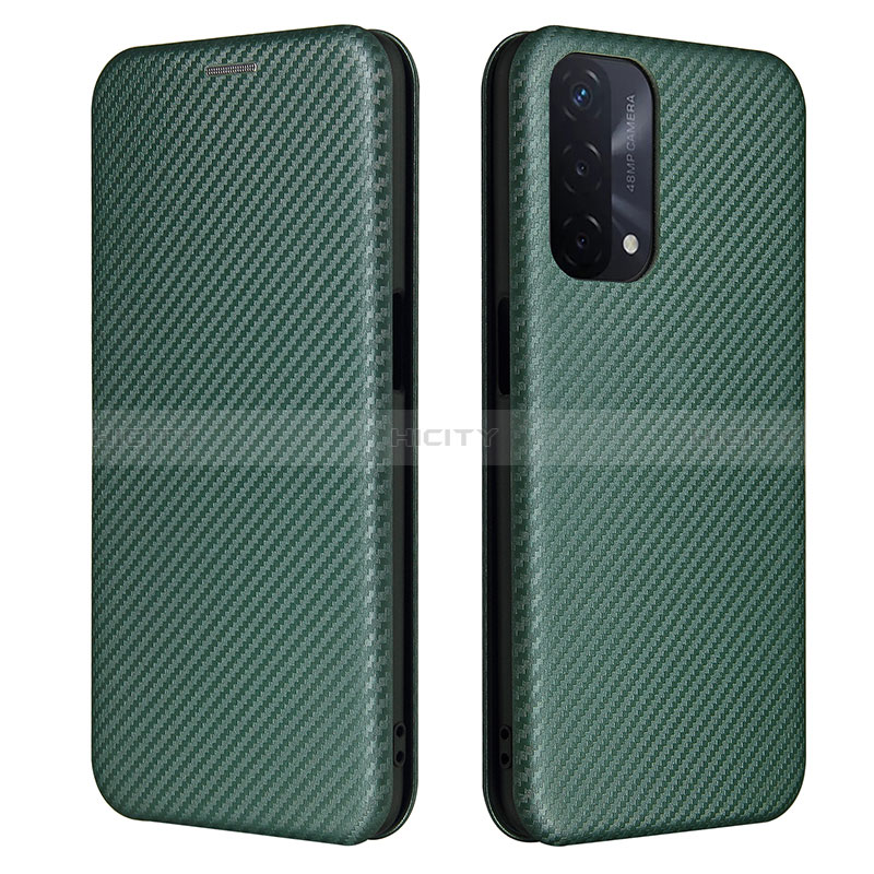 Funda de Cuero Cartera con Soporte Carcasa L02Z para Oppo A54 5G Verde