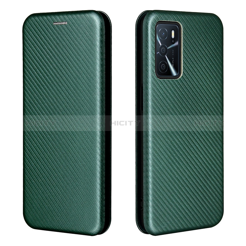 Funda de Cuero Cartera con Soporte Carcasa L02Z para Oppo A54s Verde