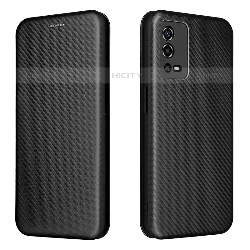 Funda de Cuero Cartera con Soporte Carcasa L02Z para Oppo A55 4G Negro