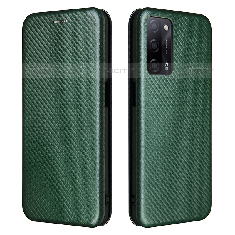 Funda de Cuero Cartera con Soporte Carcasa L02Z para Oppo A55 5G Verde