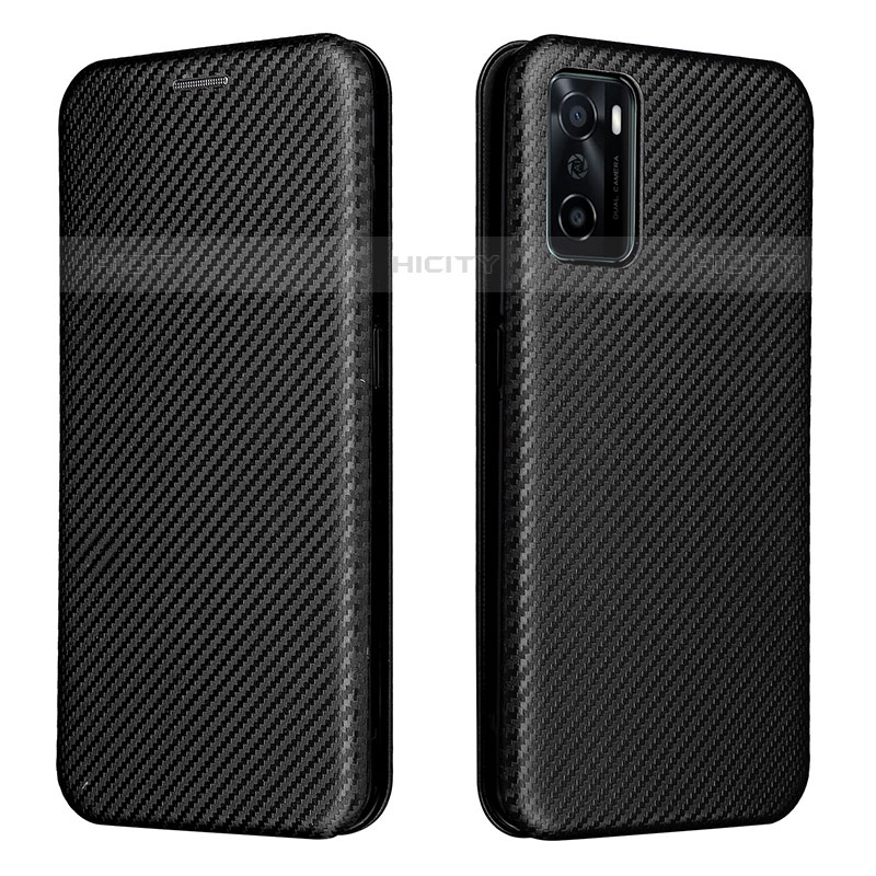 Funda de Cuero Cartera con Soporte Carcasa L02Z para Oppo A55S 5G Negro