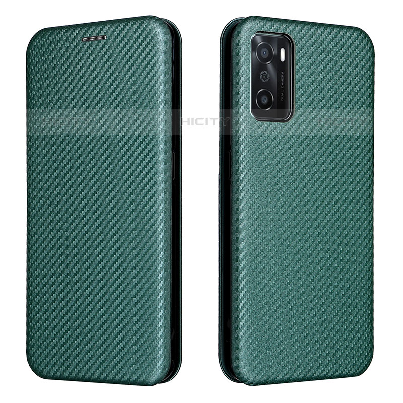 Funda de Cuero Cartera con Soporte Carcasa L02Z para Oppo A55S 5G Verde