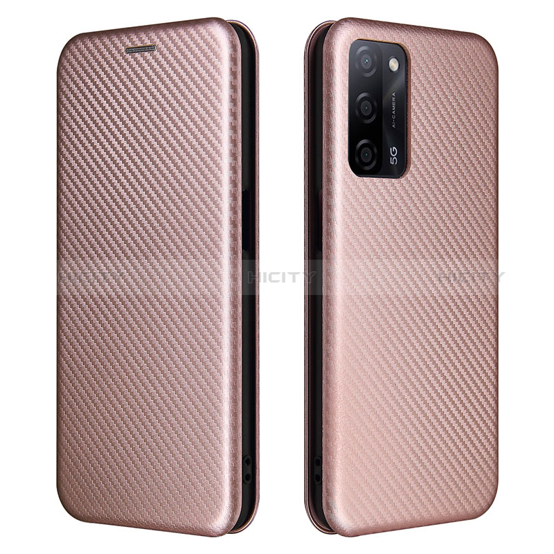 Funda de Cuero Cartera con Soporte Carcasa L02Z para Oppo A56 5G Oro Rosa