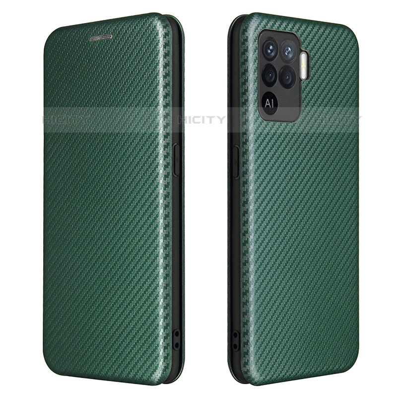 Funda de Cuero Cartera con Soporte Carcasa L02Z para Oppo A94 4G Verde