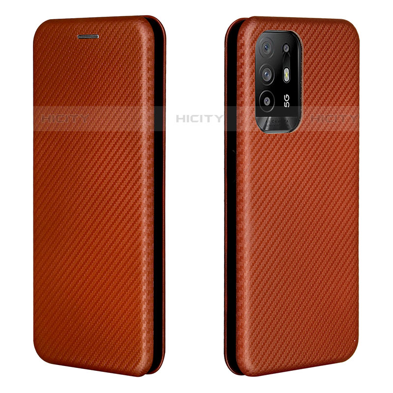 Funda de Cuero Cartera con Soporte Carcasa L02Z para Oppo A95 5G Marron