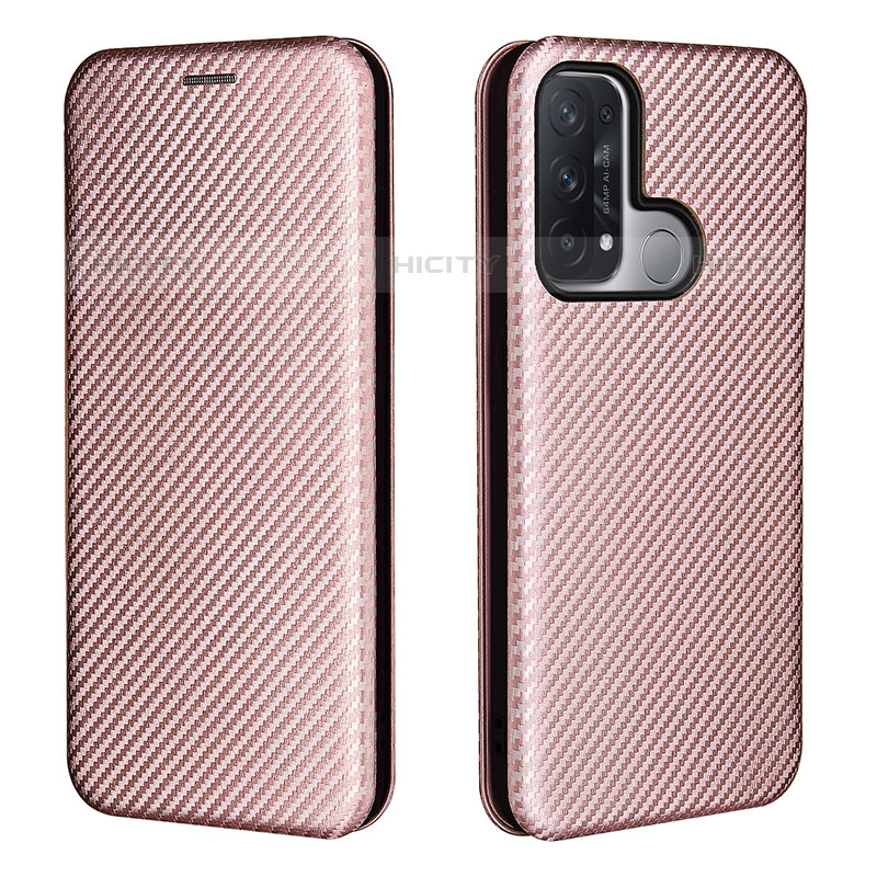 Funda de Cuero Cartera con Soporte Carcasa L02Z para Oppo Reno5 A Oro Rosa