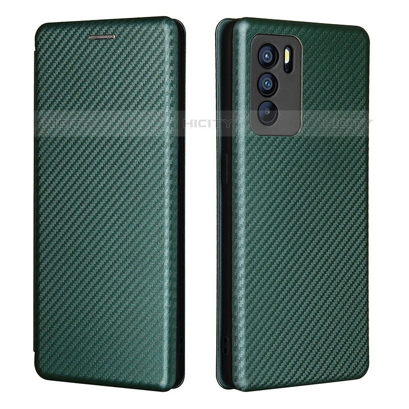 Funda de Cuero Cartera con Soporte Carcasa L02Z para Oppo Reno6 Pro 5G India Verde