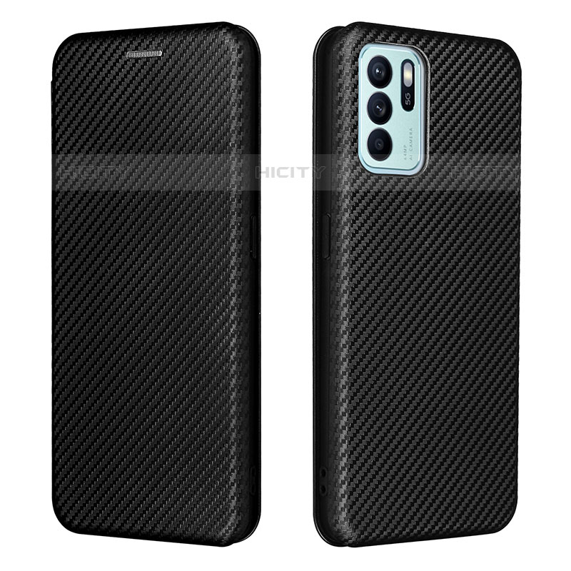 Funda de Cuero Cartera con Soporte Carcasa L02Z para Oppo Reno6 Z 5G Negro