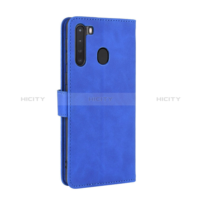 Funda de Cuero Cartera con Soporte Carcasa L02Z para Samsung Galaxy A21 Azul