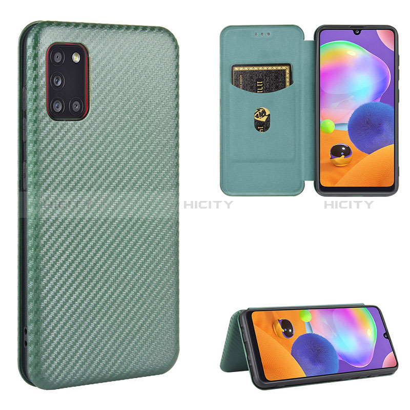 Funda de Cuero Cartera con Soporte Carcasa L02Z para Samsung Galaxy A31 Verde