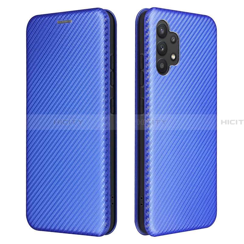 Funda de Cuero Cartera con Soporte Carcasa L02Z para Samsung Galaxy A32 4G Azul