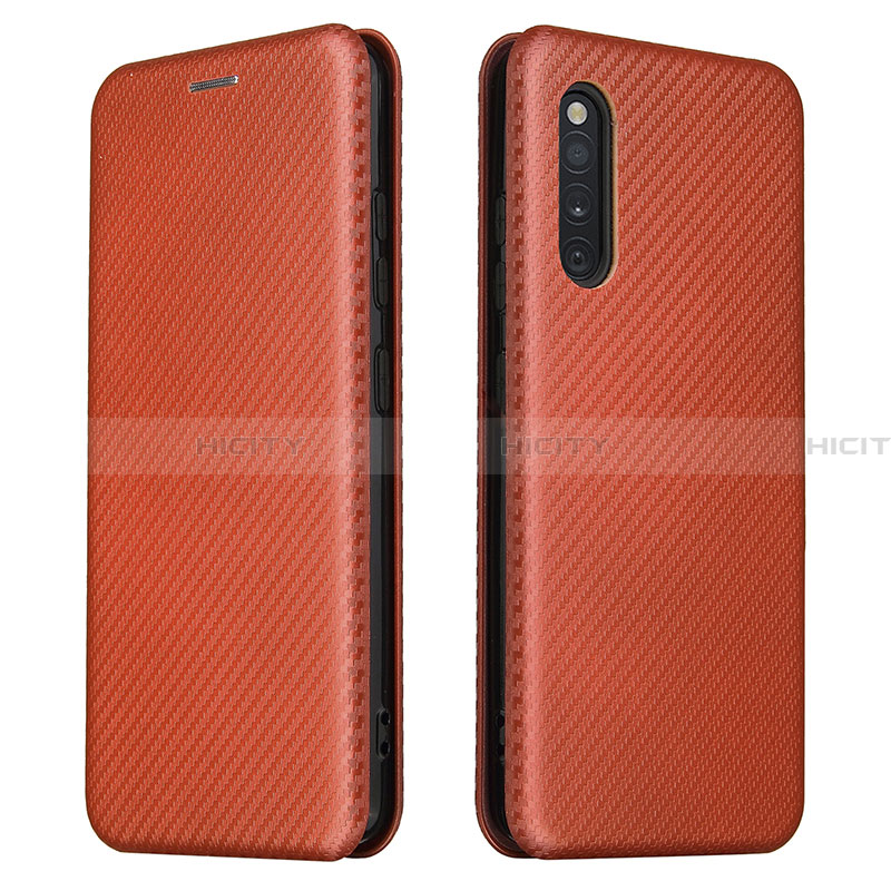 Funda de Cuero Cartera con Soporte Carcasa L02Z para Samsung Galaxy A41 SC-41A Marron